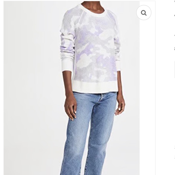WHITE + WARREN Camo Print Cashmere Thermal Sweatshirt NWOT/sz S - Picture 3 of 14